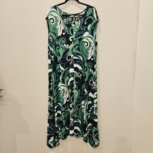 Chico's Travelers Midi Dress India Ink Sz XL 16/18 (Chicos 3) NWT